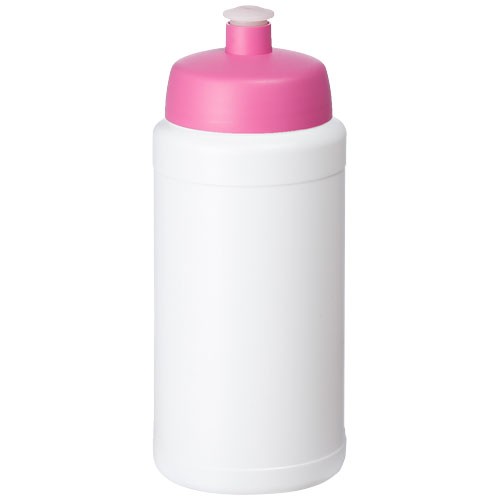 Bouteille 500ml publicitaire avec bouchon sport Baseline® Blanc et Rose